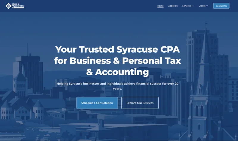 David G. Prusinowski, CPA website screenshot
