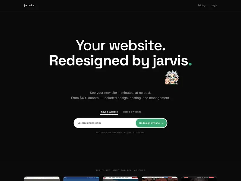 JARVIS website designed by Greg Jarvis